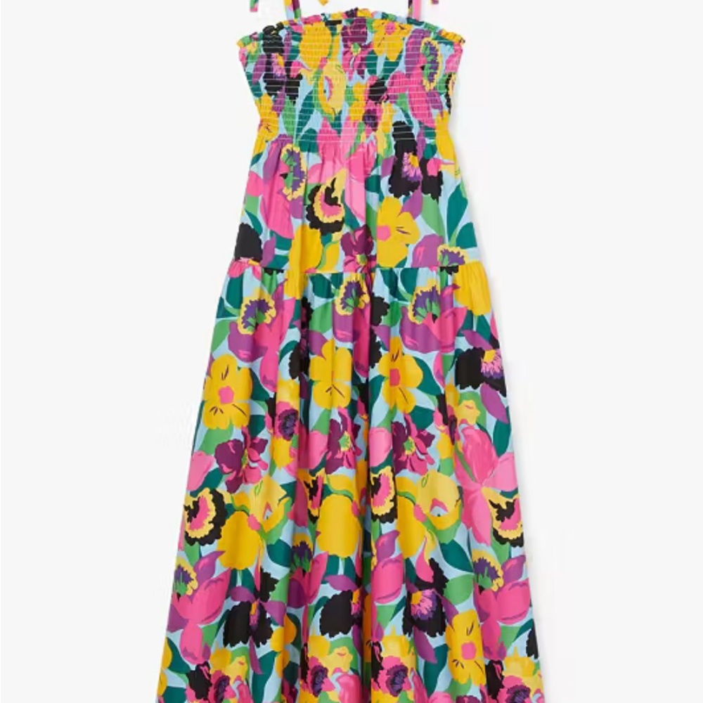 Kate Spade Floral Midi Dress - Pink, Yellow, Green
